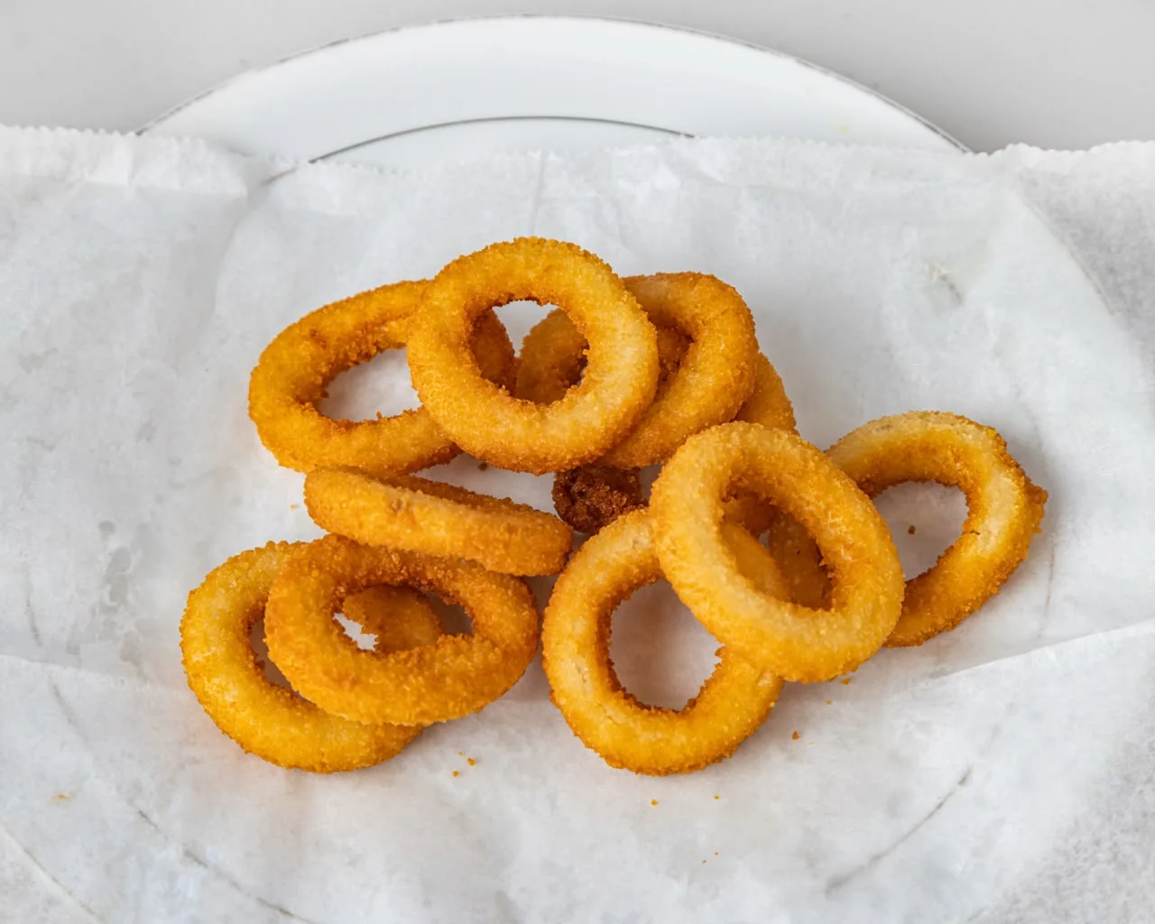 Crispy breaded onion rings