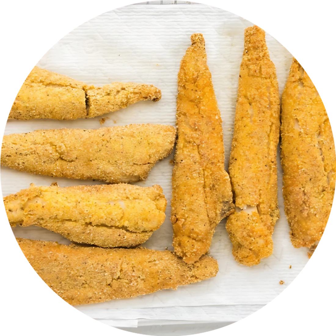 Golden fried whiting fish fillets